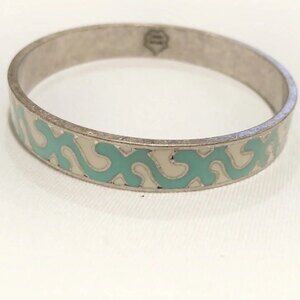 Lucky Brand Swirl Design Silver Bangle Bracelet